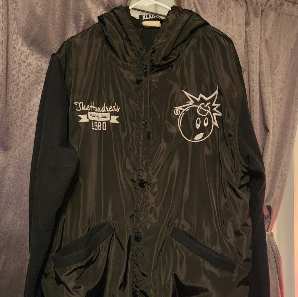 The Hundreds Reloaded Black Varsity Hoodied Jacket